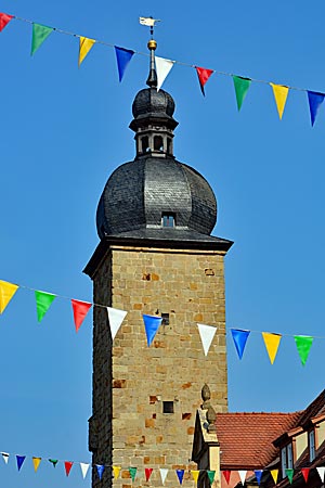 Haßberge mit Rad - Hexenturm in Zeil am Main