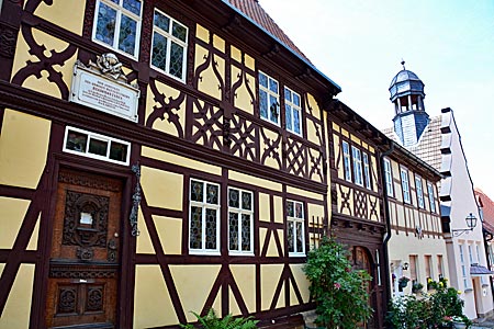 Haßberge mit Rad - Königsberg - Regiomontanushaus mit schmucker Fassade