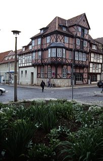 Deutschland Quedlinburg Straßenecke