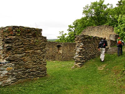 Soonwaldsteig - Reste der ehemaligen Burganlage auf dem Gelände von Schloss Wartenstein
