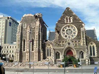 Neuseeland - Christchurch - beschädigte Kathedrale