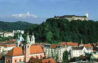 Ljubljana, Stadt und Burg (Slowenien)