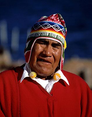 Bolivien Titicaca alter Mann