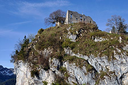 Burg Falkenstein, wo Ludwig II. ein neues Schloss bauen wollte, aber nicht dazu kam, Pfronten, Allgäu