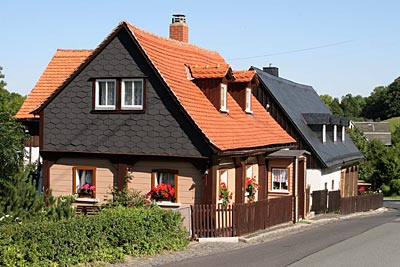 Zittauer Gebirge - Typischen Umgebindehaus der Region in Waltersdorf