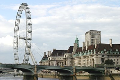 London - Themseufer mit Riesenrad London Eye