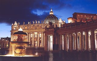 Vatikan Säulengang bei Nacht