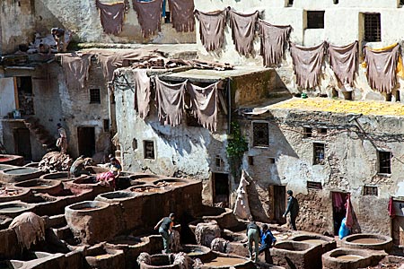 Marokko - Gerberei in der Altstadt von Fes