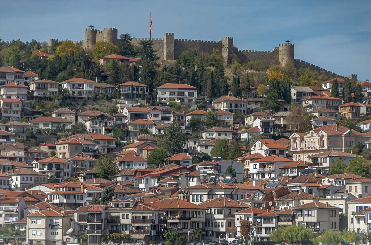 Ohrid, Blick auf Stadt und Burg