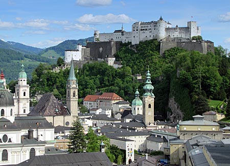 Blick auf Salzburg mit Festung