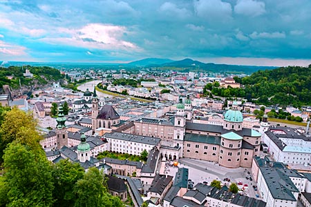 Österreich - Salzburg - Blick von der Festung über die Stadt
