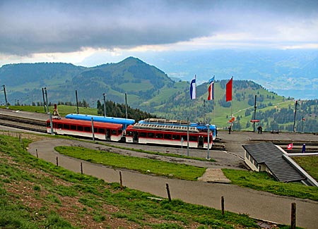 Schweiz - Rigi Bahnen an der Endstation