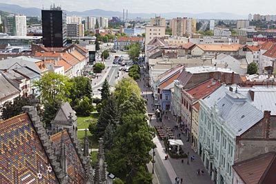 Blick vom Turm der Sankt Elisabeth Kathedrale über die Altstadt von Kosice
