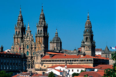 Spanien Santiago de Compostela Türme der Kathedrale