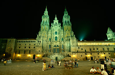 Spanien Santiago de Compostela Kathedrale bei Nacht