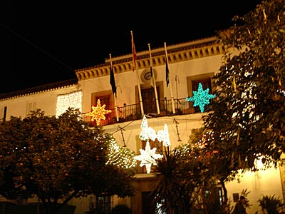 Spanien Andalusien geschmücktes Haus