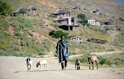 Staubpiste in Lesotho
