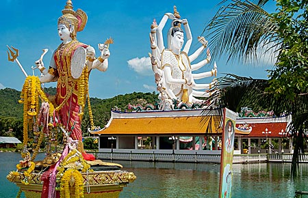Thailand - Koh Samui - Buddha-Staue am Wat Plai Leam Tempel